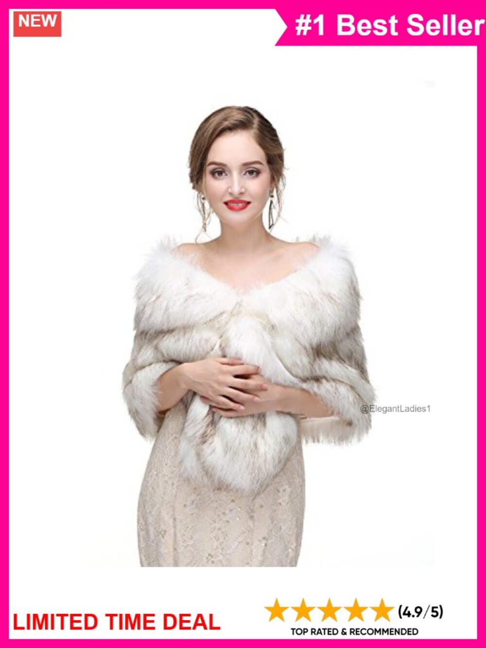 Faux Fur Shawl Wrap Cape Bridal Wedding Party Soft Warm